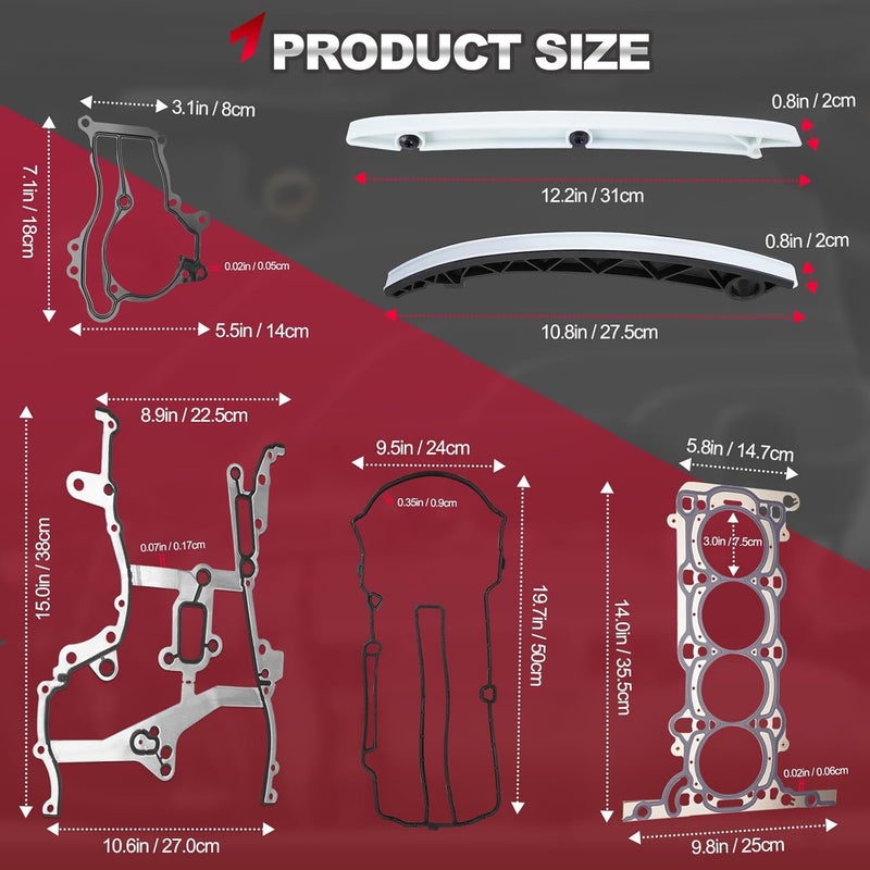 TEMSONE 1.4L Engine Timing Chain Kit Head Gasket with Head Bolt Compatible with 2013-2016 Chevy Chevrolet Cruze Sonic Trax, 2012-2016 Buick Encore Replace # HS54898, HS26540PT-1, HSCV001, HGS343 - Image 4